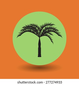 Tropical palm tree symbol, vector illustration