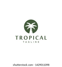 tropical palm tree vector icon logo design