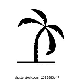 tropical palm tree - vector icon