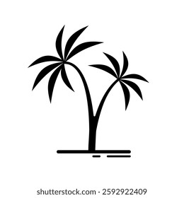  tropical palm tree - vector icon