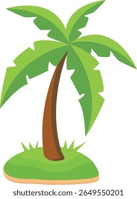 Tropische Palmenbaum-Vektorgrafik einzeln auf weißem Hintergrund.