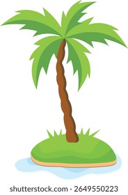 Ilustración vectorial de palmera tropical aislada sobre fondo blanco.