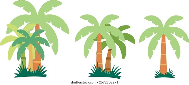 Tropischer Palmenbaum, Vektorgrafik-Set