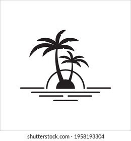 tropical palm tree vector ,palm tree logo,black silhouette isolated on white background