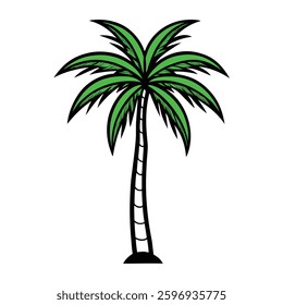 tropical palm tree veto on white background
