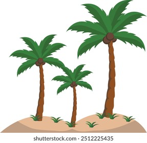 Tropical palm trees Coconut trees. Vector illustration in flat style