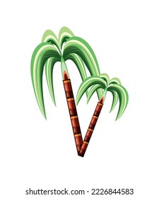 tropische Palmen Symbol einzeln