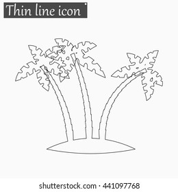 Tropical palm trees icon Vector Style thin line