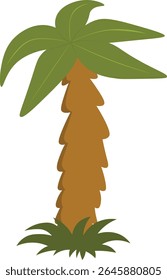 Tropical Palm Trees Illustration with Simple Cartoon Design. Isolated Vector