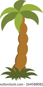 Tropical Palm Trees Illustration with Simple Cartoon Design. Isolated Vector
