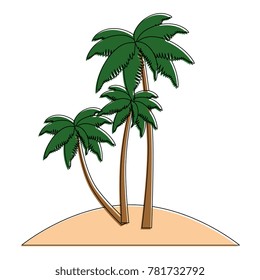 tropical palm trees scene