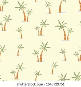Tropical palm trees. Seamless pattern with fantastic plants silhouettes. Vector flat image.