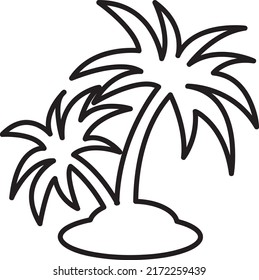 Tropical palm trees set, black silhouettes isolated on white background. Vector 1.eps
