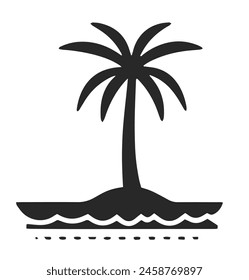 Tropical Palm Trees Silhouette Set