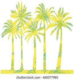 Tropical palm trees - vector illustration