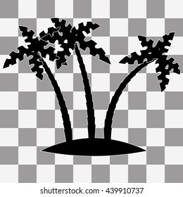Tropical palm trees vector on a transparent