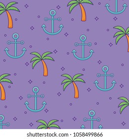 tropical palms and anchor background