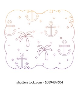 tropical palms and anchors pattern