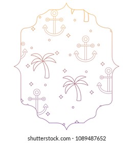 tropical palms and anchors pattern