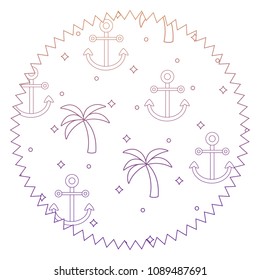 tropical palms and anchors pattern