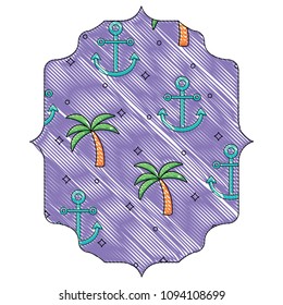 tropical palms and anchors pattern
