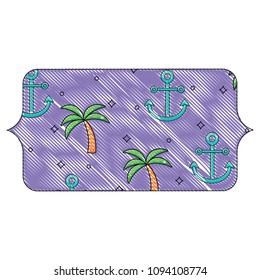 tropical palms and anchors pattern