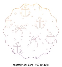 tropical palms and anchors pattern