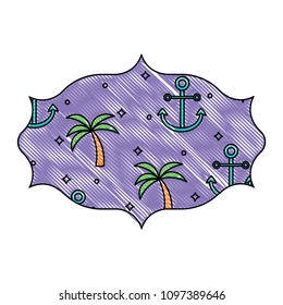 tropical palms and anchors pattern