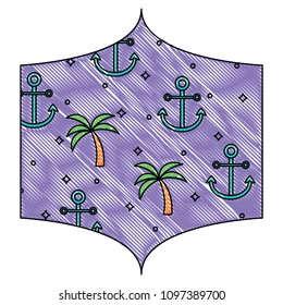 tropical palms and anchors pattern