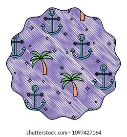 tropical palms and anchors pattern