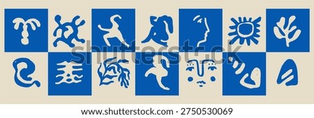 Tropical palms and dancing figures in doodle sketch charcoal style. Summer vacation elements for apparel design and energetic social media posts.