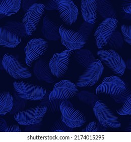 Tropische Palmen nahtloses Muster in Blau