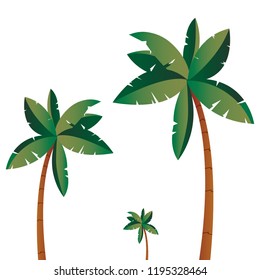 tropical palms tree isolated design