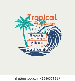 Tropical Paradise Beach Vibes California summer beach print