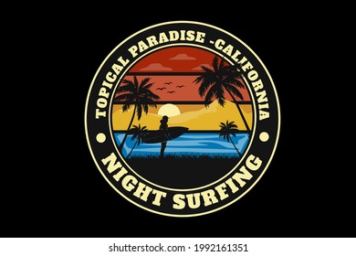 tropical paradise california typography design
