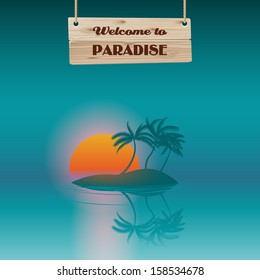 Tropical paradise, eps10 vector