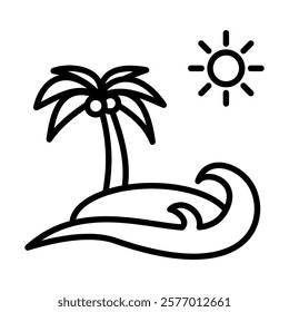 Tropical Paradise icon line vector illustration