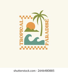 tropical Paradise nature minimal vector graphic
