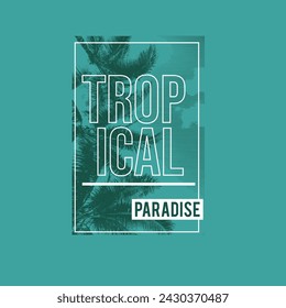 Tropical Paradise palm tree summer typography beach poster design