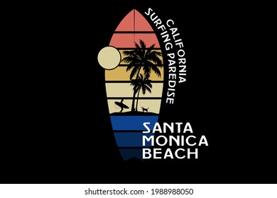 tropical paradise santa monica beach color orange cream and blue