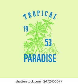 Tropical Paradise Summer beach typography t shirt design