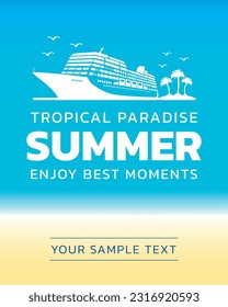 Tropical paradise, summer, enjoy best moments background. Vector illustration