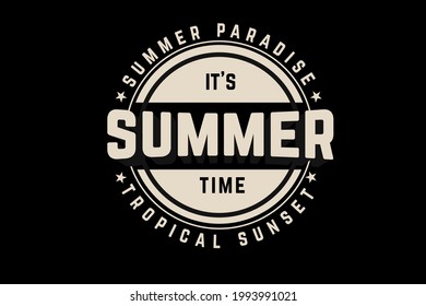 tropical paradise summer time typography design