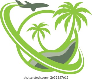 Tropical Paradise Travel Concept logo