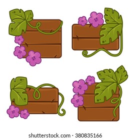 Tropical paradise, vector frames and sticker collection