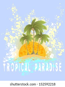 Tropical paradise.Vector illustration