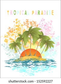 Tropical paradise.Vector illustration