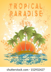Tropical paradise.Vector illustration