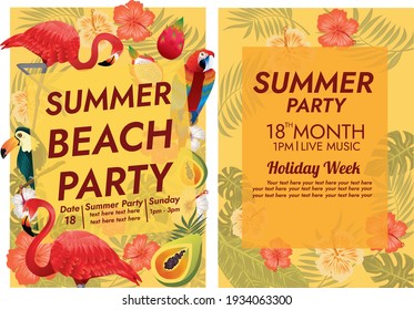 tropical party poster template tropical island