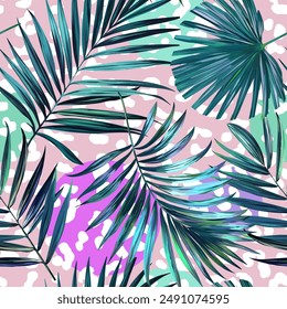 Tropical pattern. Abstract pattern. Paradise plants and flowers. Hawaiian pattern. Exotic, tropics